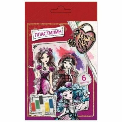 Пластилин 6 цветов  "Ever After High", 120 г, картонная упаковка с европодвесом