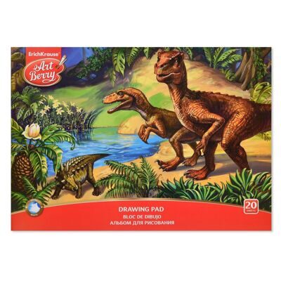 Альбом для рисования Эра динозавров, А4, 20 листов