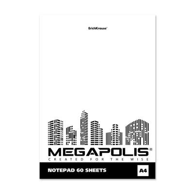 Блокнот на клею ErichKrause® MEGAPOLIS® Blanc, А5, 60 листов, без линовки