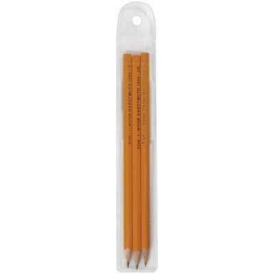 Набор деревянных чернографитных карандашей, заточенных с ластиком, 3 шт. (80055) в индивидуальной упаковке
